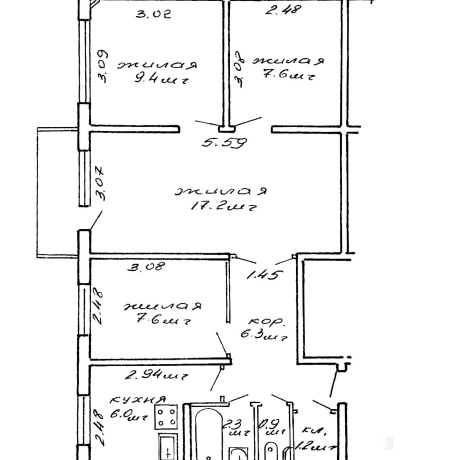 Фотография 4-комнатная квартира по адресу Рокоссовского просп., д. 99 - фото 19