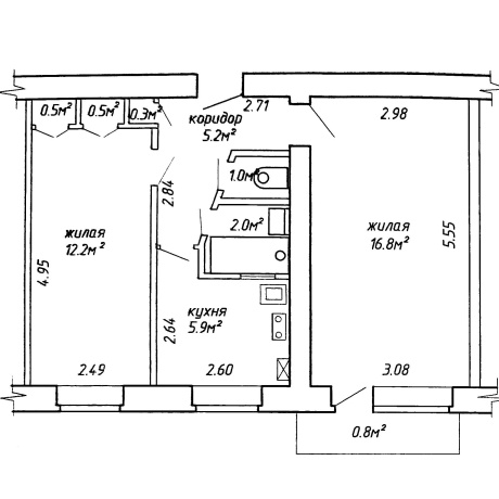 Фотография 2-комнатная квартира по адресу Антоновская ул., д. 30 - фото 20