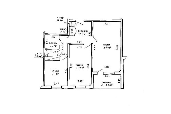 2-комнатная квартира по адресу Любимова просп., д. 19 к. 2 - фото 19