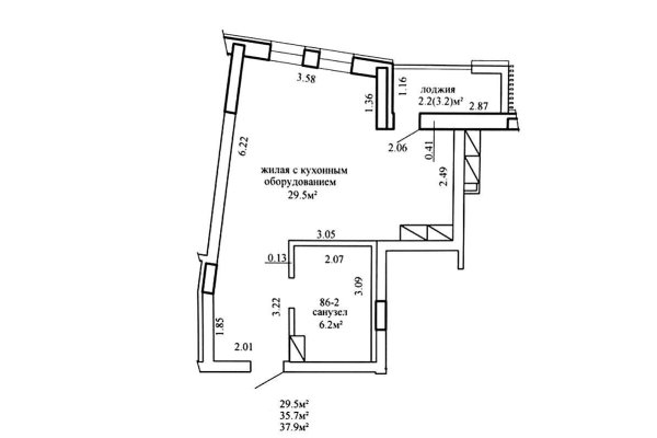 1-комнатная квартира по адресу Нововиленская ул., д. 47 - фото 12