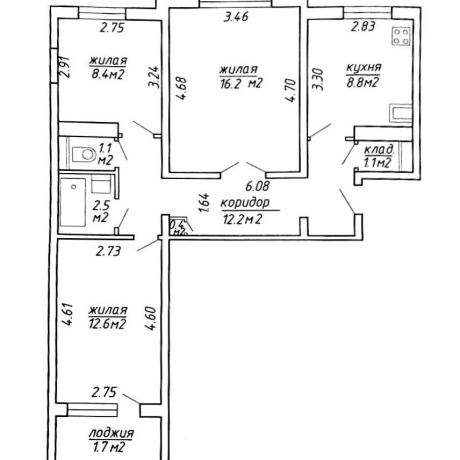 Фотография 3-комнатная квартира по адресу Якубовского ул., д. 28 к. 1 - фото 14