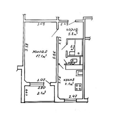 Фотография 1-комнатная квартира по адресу Космонавтов ул., д. 37 - фото 11