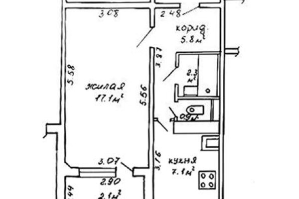 1-комнатная квартира по адресу Космонавтов ул., д. 37 - фото 11