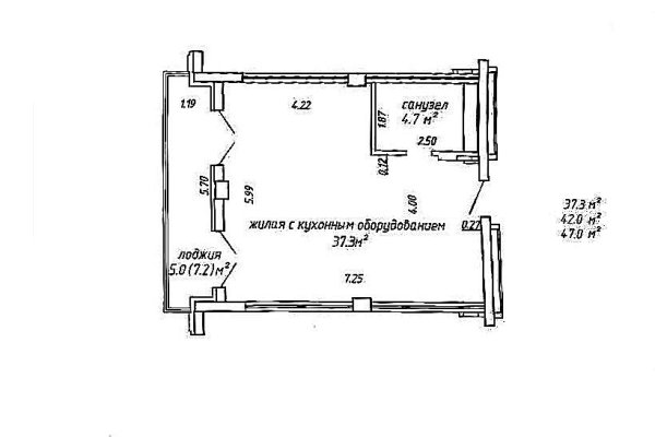 1-комнатная квартира по адресу Макаенка ул., д. 12 к. а - фото 7
