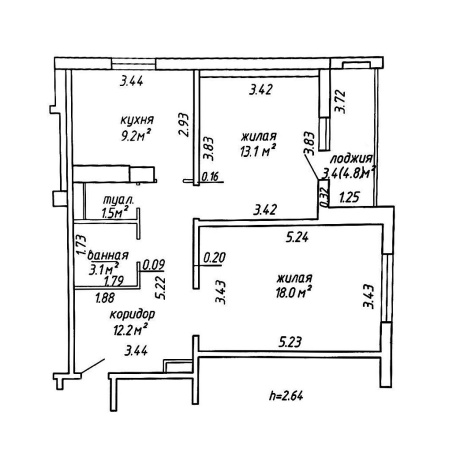 Фотография 2-комнатная квартира по адресу Основателей ул., д. 7 - фото 18