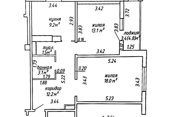 2-комнатная квартира по адресу Основателей ул., д. 7 - фото 18