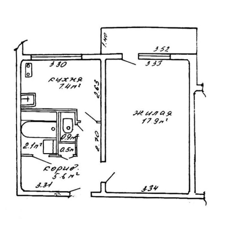 Фотография 1-комнатная квартира по адресу Жудро ул., д. 47 - фото 18