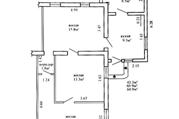 3-комнатная квартира по адресу Воложинская ул., д. 17 - фото 6