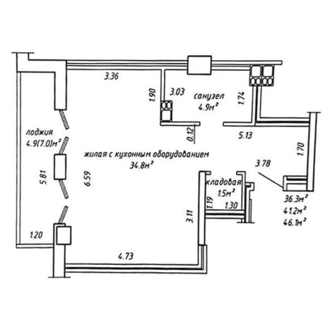 Фотография 1-комнатная квартира по адресу Грибоедова ул., д. 1 - фото 16