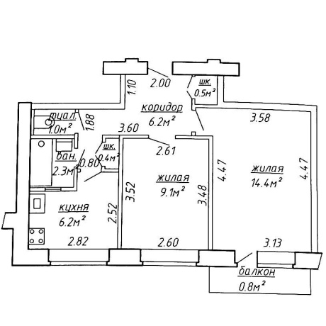 Фотография 2-комнатная квартира по адресу Цнянская ул., д. 25 - фото 19