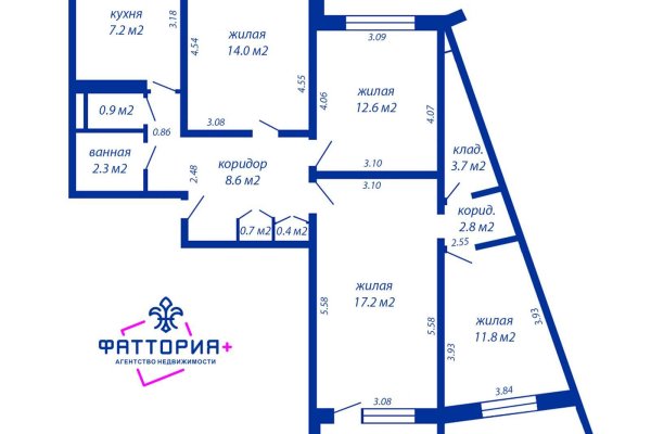 4-комнатная квартира по адресу Притыцкого ул., д. 78 - фото 2