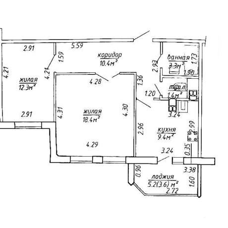 Фотография 2-комнатная квартира по адресу Чичурина ул., д. 20 - фото 18