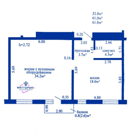 Фотография 4-комнатная квартира по адресу Пилотная ул., д. 20 - фото 2