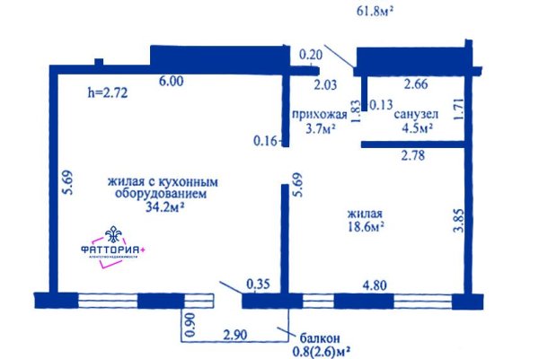 4-комнатная квартира по адресу Пилотная ул., д. 20 - фото 2