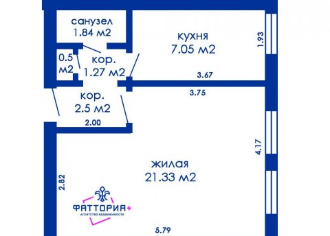 1-комнатная квартира по адресу Козлова ул., д. 19 - фото 15