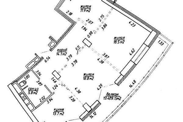 3-комнатная квартира по адресу Кальварийская ул., д. 16 - фото 19
