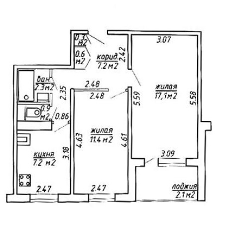 Фотография 2-комнатная квартира по адресу Кунцевщина ул., д. 32 - фото 16