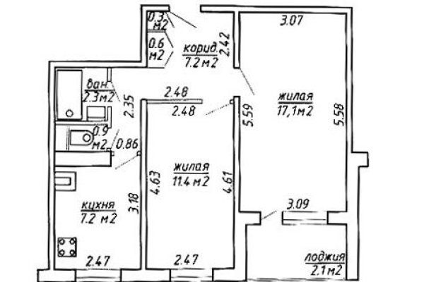 2-комнатная квартира по адресу Кунцевщина ул., д. 32 - фото 11
