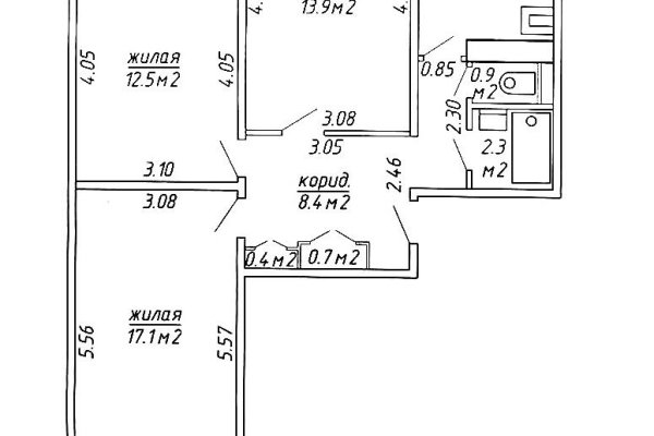 3-комнатная квартира по адресу Кунцевщина ул., д. 6 - фото 10