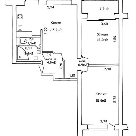 Фотография 2-комнатная квартира по адресу Кольцова ул., д. 32 - фото 20