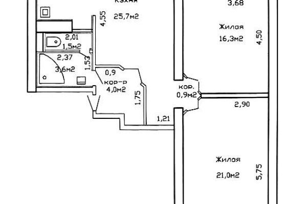 2-комнатная квартира по адресу Кольцова ул., д. 32 - фото 20