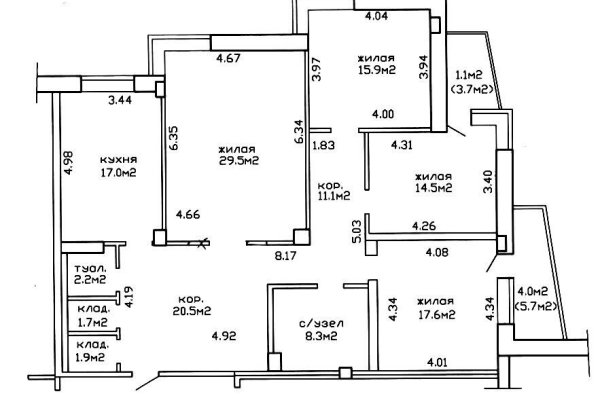 4-комнатная квартира по адресу Беломорская ул., д. 4 к. А - фото 13