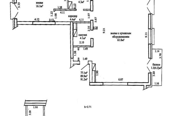 3-комнатная квартира по адресу Виталия Цвирко ул., д. 65 - фото 6