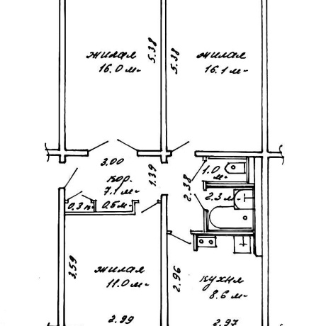 Фотография 3-комнатная квартира по адресу Почтовая ул., д. 6 - фото 15