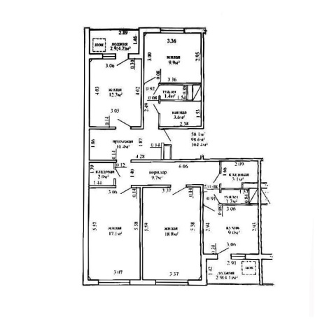 Фотография 4-комнатная квартира по адресу Оловникова ул., д. 14 - фото 2