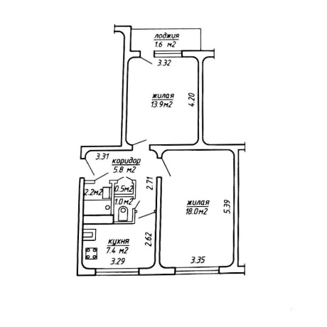 Фотография 2-комнатная квартира по адресу Мавра ул., д. 32 - фото 7