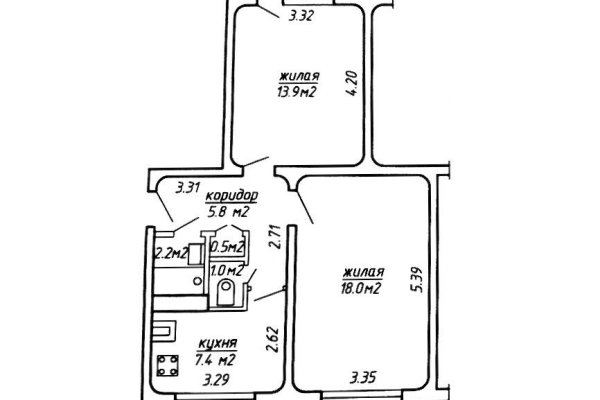 2-комнатная квартира по адресу Мавра ул., д. 32 - фото 7