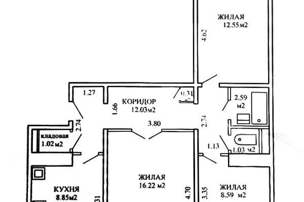 3-комнатная квартира по адресу Рокоссовского просп., д. 12 к. 1 - фото 20