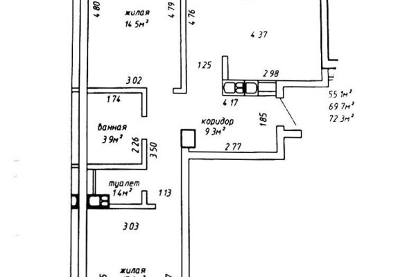 3-комнатная квартира по адресу Лосика ул., д. 31 - фото 16