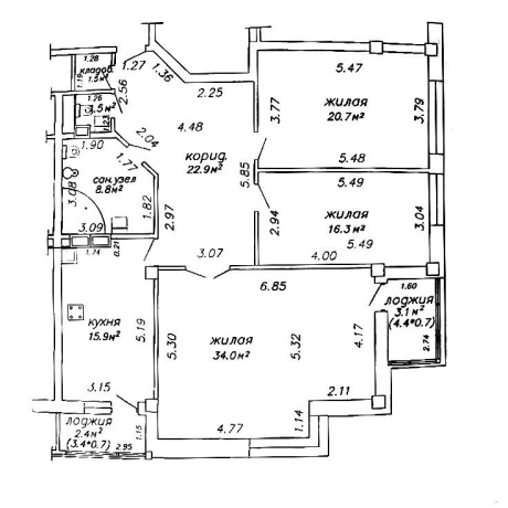Фотография 3-комнатная квартира по адресу Пионерская ул., д. 34 - фото 19