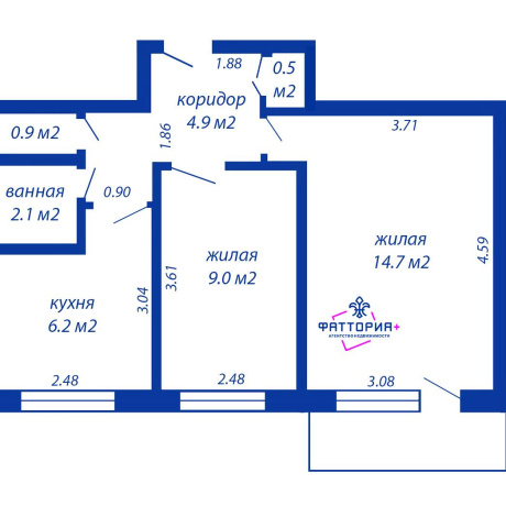 Фотография 2-комнатная квартира по адресу Голодеда ул., д. 39 к. 2 - фото 2