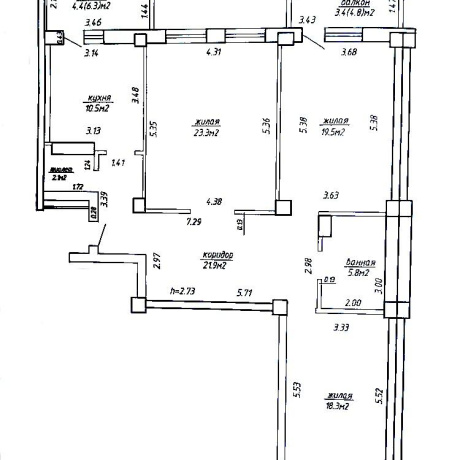 Фотография 3-комнатная квартира по адресу Пономарева ул., д. 11 к. б - фото 18