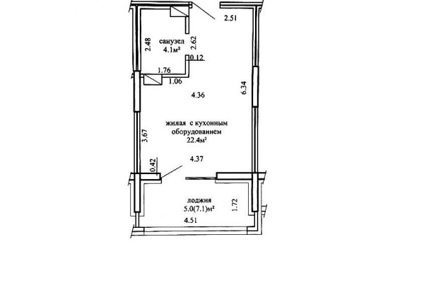 1-комнатная квартира по адресу Игоря Лученка ул., д. 16 - фото 15