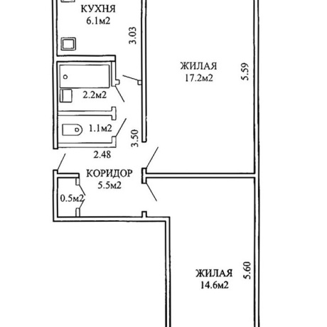 Фотография 2-комнатная квартира по адресу Рокоссовского просп., д. 121 - фото 2