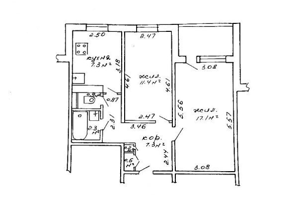 2-комнатная квартира по адресу Стариновская ул., д. 4 - фото 12