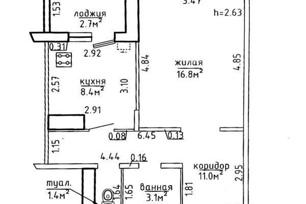 1-комнатная квартира по адресу Майская ул., д. 8 - фото 11