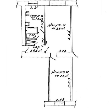Фотография 2-комнатная квартира по адресу Лынькова ул., д. 79 - фото 15