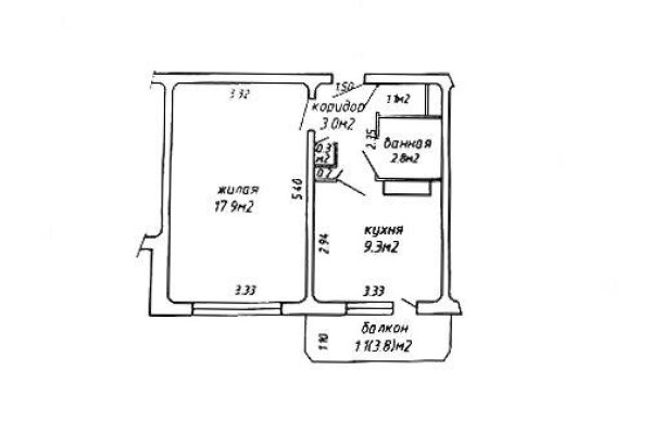 1-комнатная квартира по адресу Ротмистрова ул., д. 44 - фото 12