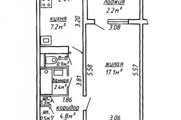 1-комнатная квартира по адресу Асаналиева ул., д. 13 к. 1 - фото 6