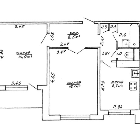 Фотография 2-комнатная квартира по адресу Бурдейного ул., д. 35 - фото 15