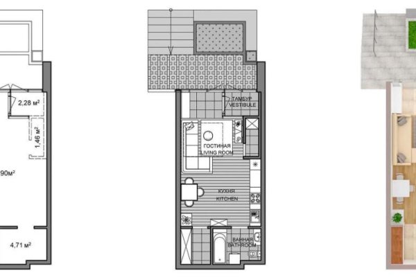 1-комнатная квартира по адресу Лейтенанта Кижеватова ул., д. 1 - фото 2