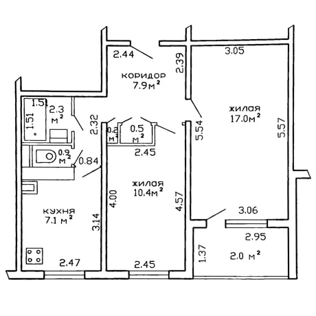 Фотография 2-комнатная квартира по адресу Багратиона 2-й пер., д. 17 - фото 15