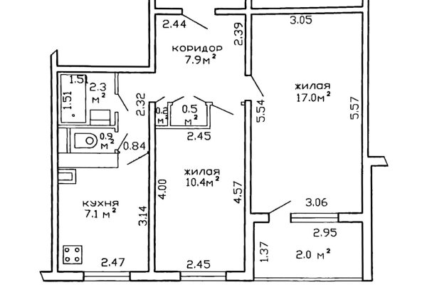 2-комнатная квартира по адресу Багратиона 2-й пер., д. 17 - фото 15