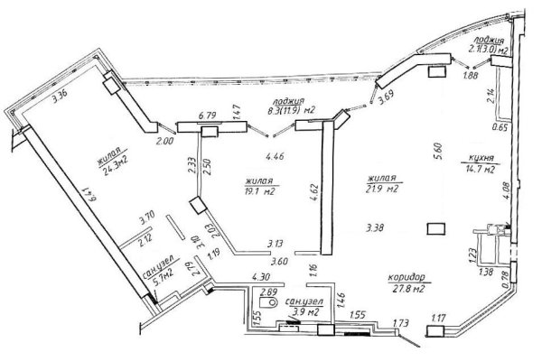 3-комнатная квартира по адресу Победителей просп., д. 27 - фото 20