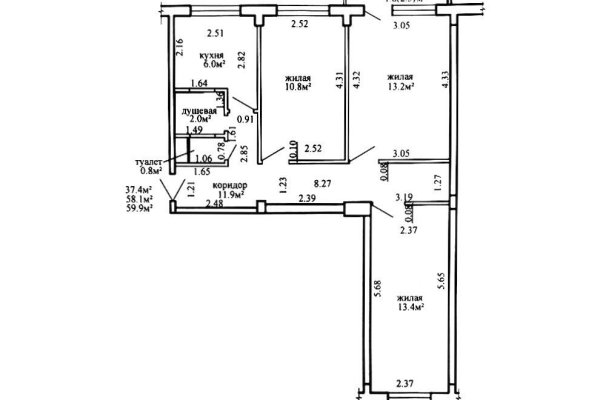 3-комнатная квартира по адресу Данилы Сердича, д. 6 - фото 2