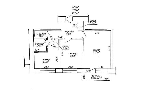 2-комнатная квартира по адресу Козыревская ул., д. 23 - фото 2